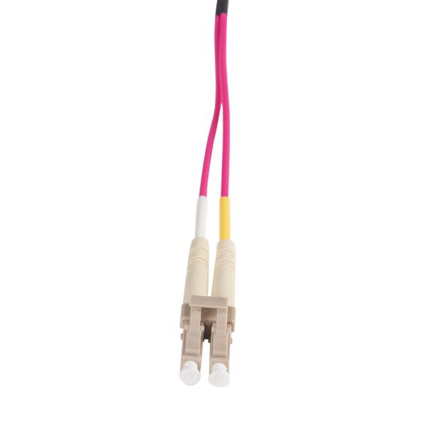 Picture of 2.5M 50u LC/LC OM4 Fibre Lead Duplex Multimode Raspberry Pink LSZH Jacket.