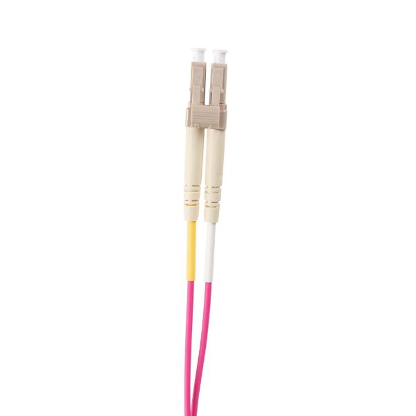 Picture of 2.5M 50u LC/LC OM4 Fibre Lead Duplex Multimode Raspberry Pink LSZH Jacket.