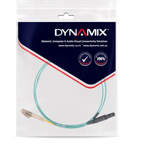 Picture of 5M 50u LC/MT-RJ OM3 Fibre Lead Duplex Multimode Aqua LSZH Jacket
