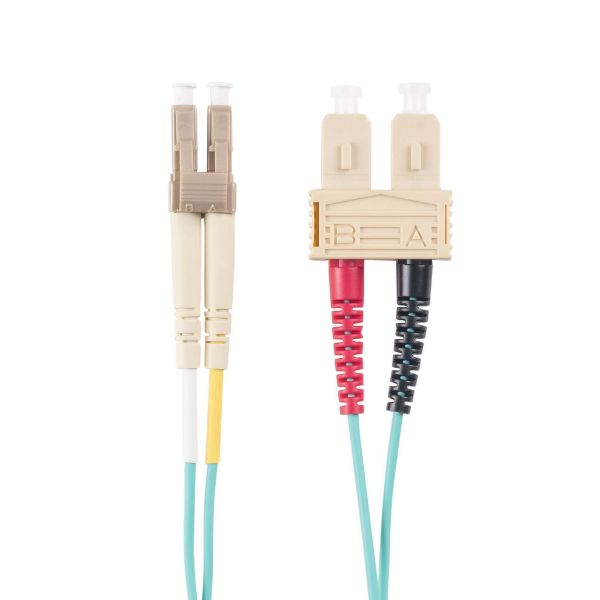 Picture of 10M 50u LC/SC OM3 Fibre Lead Duplex Multimode Aqua LSZH Jacket