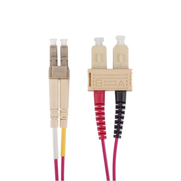 Picture of 1M 50u LC/SC OM4 Fibre Lead Duplex Multimode Raspberry Pink LSZH Jacket