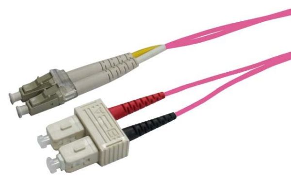 Picture of 20M 50u LC/SC OM4 Fibre Lead Duplex Multimode Raspberry Pink LSZH Jacket