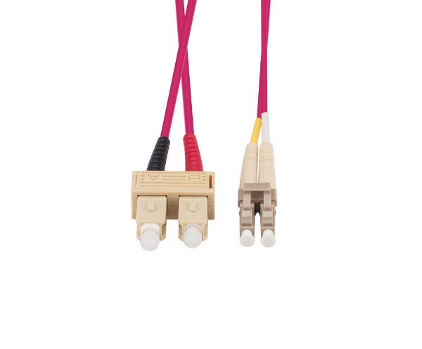 Picture of 30M 50u LC/SC OM4 Fibre Lead Duplex Multimode Raspberry Pink LSZH Jacket