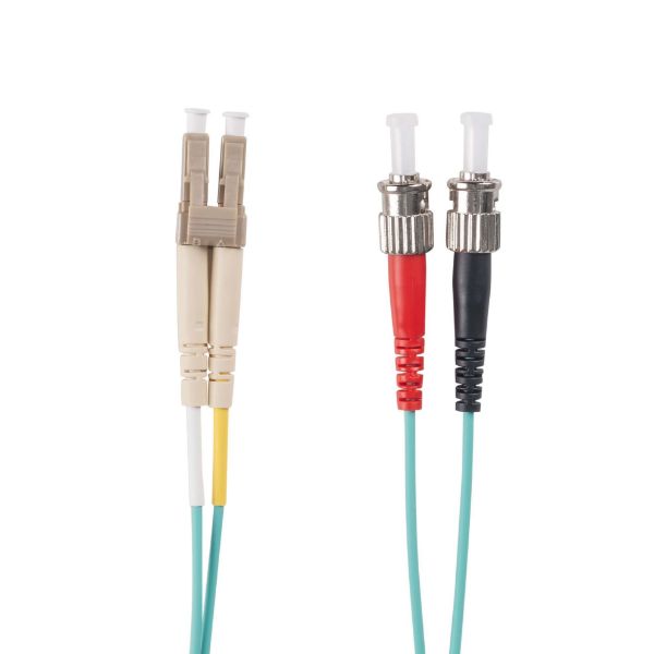 Picture of 30M 50u LC/ST OM3 Fibre Lead Duplex Multimode Aqua LSZH Jacket