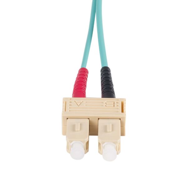 Picture of 1M 50u SC/SC OM3 Fibre Lead Duplex Multimode Aqua LSZH Jacket