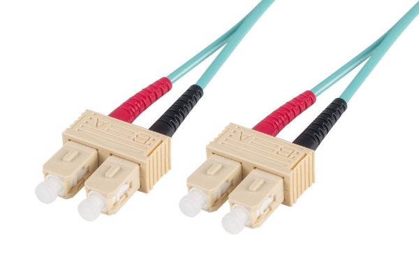 Picture of 50u SC/SC OM3 Fibre Lead Duplex Multimode Aqua LSZH Jacket