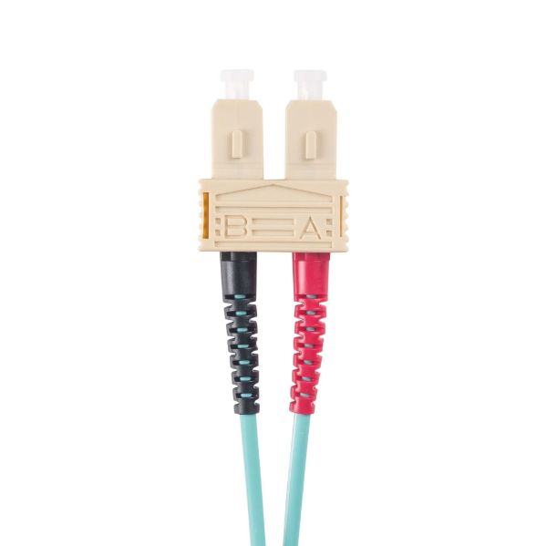Picture of 7.5M 50u SC/SC OM3 Fibre Lead Duplex Multimode Aqua LSZH Jacket