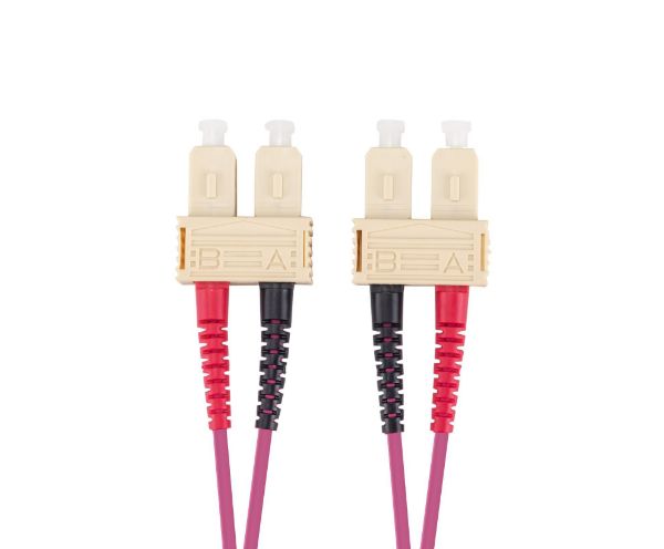Picture of 0.5M 50u SC/SC OM4 Fibre Lead Duplex Multimode Raspberry Pink LSZH Jacket