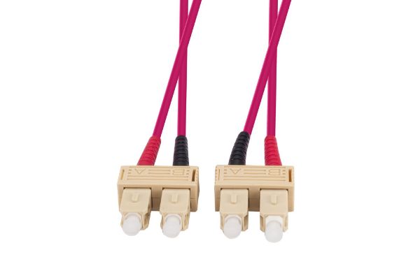Picture of 15M 50u SC/SC OM4 Fibre Lead Duplex Multimode Raspberry Pink LSZH Jacket