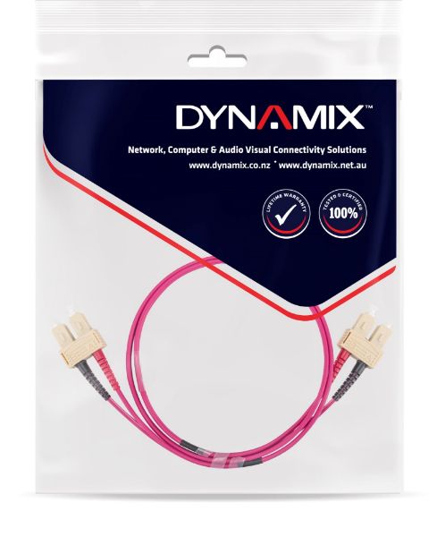 Picture of 50u SC/SC OM4 Fibre Lead Duplex Multimode Raspberry Pink LSZH Jacket