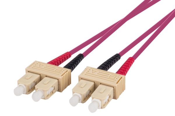 Picture of 50u SC/SC OM4 Fibre Lead Duplex Multimode Raspberry Pink LSZH Jacket
