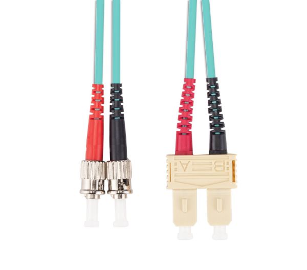 Picture of 20M 50u SC/ST OM3 Fibre Lead Duplex Multimode Aqua LSZH Jacket