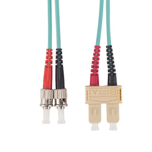 Picture of 5M 50u SC/ST OM3 Fibre Lead Duplex Multimode Aqua LSZH Jacket
