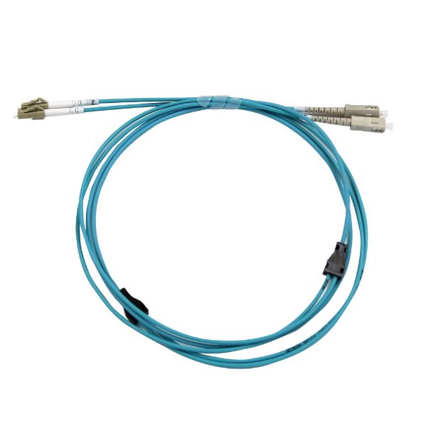 Picture of 15M LC/SC OM3 Armoured Fibre Lead Duplex Multimode Aqua 33mm LSZH Jacket