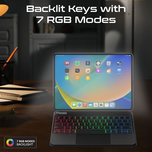 Picture of Folio Touch Wireless iPad Keyboard Case RGB Backlight & Smart Connector. Multi-Gesture