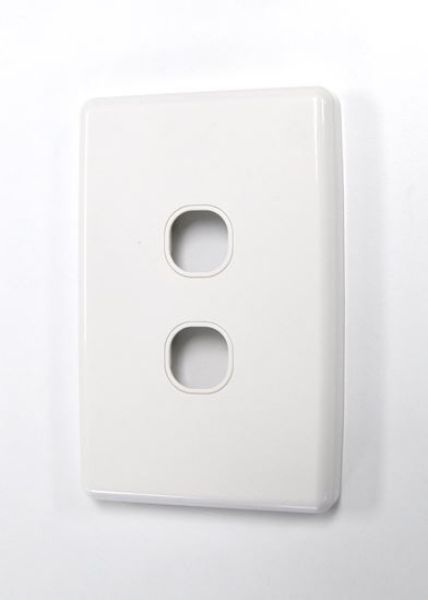 Picture of Switch Plate ONLY. 2 Gang WPC Series Wall Face Cover Plate. (Accepts Clipsal Style