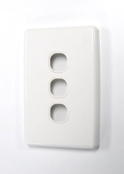Picture of Switch Plate ONLY. 3 Gang WPC Series Wall Face Cover Plate. (Accepts Clipsal Style