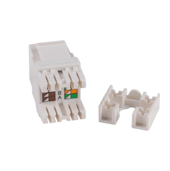 Picture of Cat5e Keystone RJ45 Jack f110 Face Plate. T568A/T568B Wiring 180 White colour.