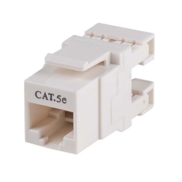 Picture of Cat5e Keystone RJ45 Jack f110 Face Plate. T568A/T568B Wiring 180 White colour.