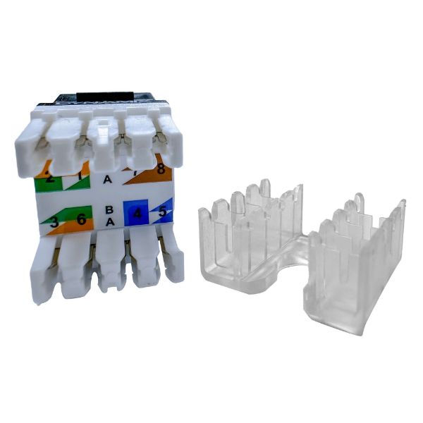 Picture of Cat6 UTP Keystone RJ45 Slimline Jack. T568A/B Wiring. 180 Jack