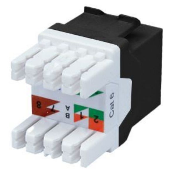 Picture of Cat6 UTP Keystone RJ45 Slimline Jack. T568A/B Wiring. 180 Jack