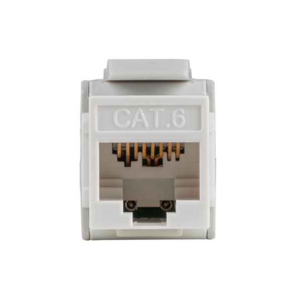 Picture of Cat6 UTP Keystone Slimline Tooless & Punch Down Compatible Jack White