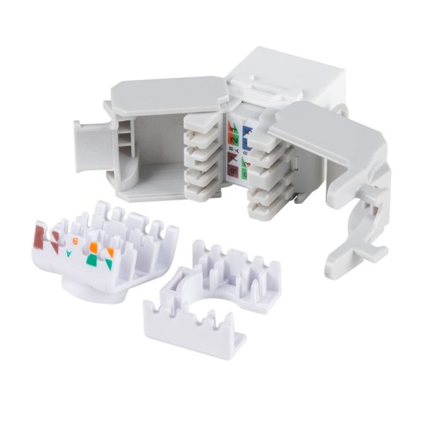Picture of Cat6 UTP Keystone Slimline Tooless & Punch Down Compatible Jack White