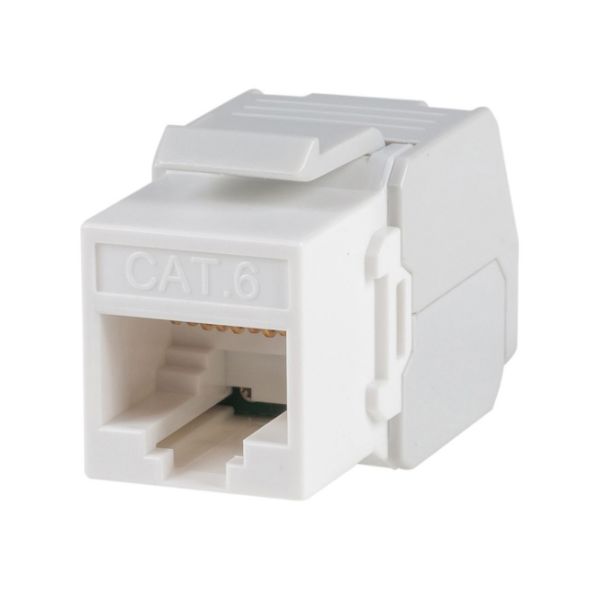 Picture of Cat6 UTP Keystone Slimline Tooless & Punch Down Compatible Jack White