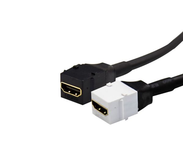 Picture of 0.15m HDMI2.0 Keystone Jack White to Black Pigtail Supports 4K/60Hz