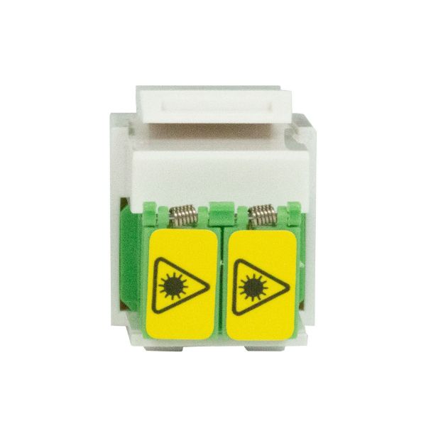 Picture of LCDuplex Singlemode Slimline Keystone Shuttered Face Plate Adapter