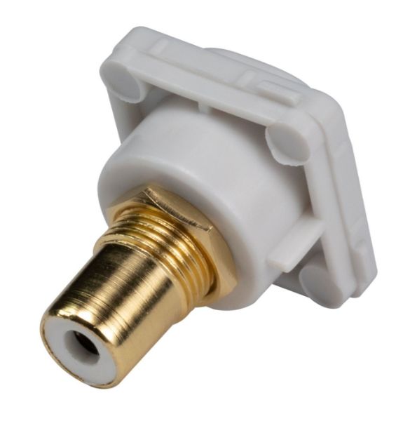 Picture of White RCA to RCA Jack. Gold Plated