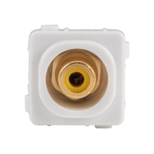 Picture of Yellow RCA to F Connector. Gold Plated