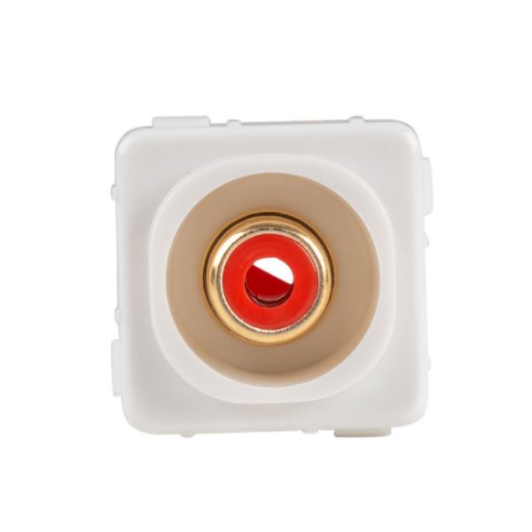 Picture of Red RCA to Solder Connector. Gold Plated