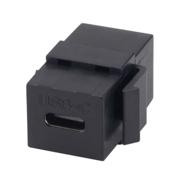 Picture of USB-C 3.1 Keystone Jack Female to Female Connectors Black