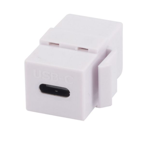 Picture of USB-C 3.1 Keystone Jack Female to Female Connectors White