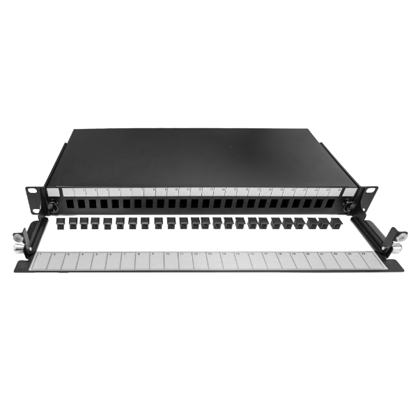 Picture of 19'' 1U Fibre Patch Panel Unloaded 24 Port LC Duplex Ball Bearing Sliding Drawer