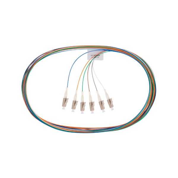 Picture of 2M LC Pigtail OM1 6x Pack Colour Coded 625/900um MM Fibre Tight Buffer LSZH Jacket