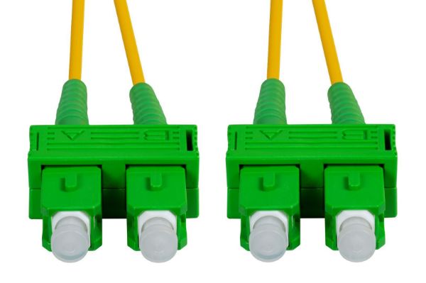 Picture of 10M 9u SC APC/SC Duplex Single G657A1 OS1/OS2 Compliant Bend Insensitive Fibre Ld Yell LSZH