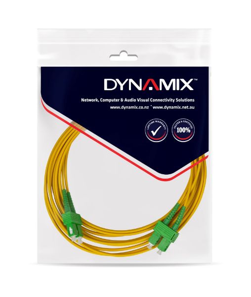 Picture of 20M 9u SC APC/SC Duplex Single G657A1 OS1/OS2 Compliant Bend Insensitive Fibre Ld Yell LSZH