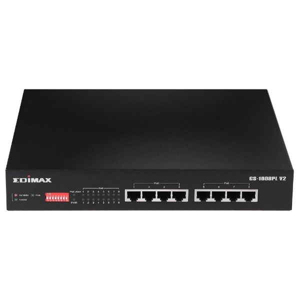 Picture of 8 Port Gigabit PoE+ Long Range Unmanaged Switch w/ DIP Switch Function