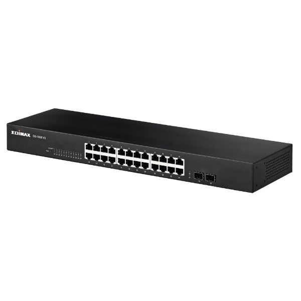 Picture of 24 Port Gigabit Rack-Mount Unmanaged Switch 2 SFP Ports
