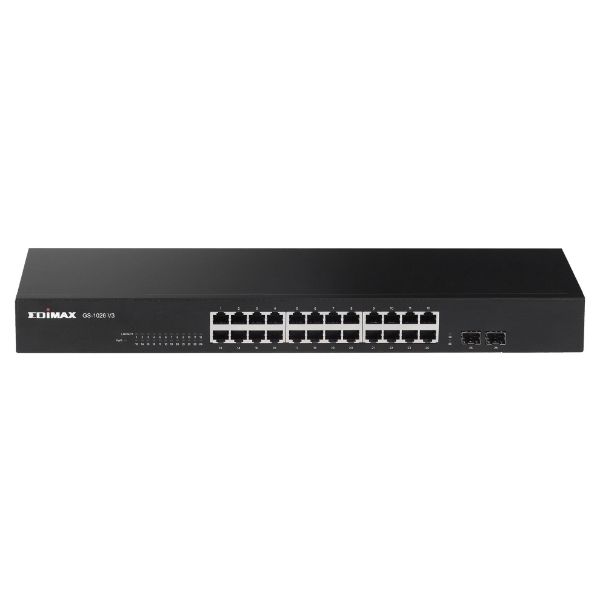 Picture of 24 Port Gigabit Rack-Mount Unmanaged Switch 2 SFP Ports