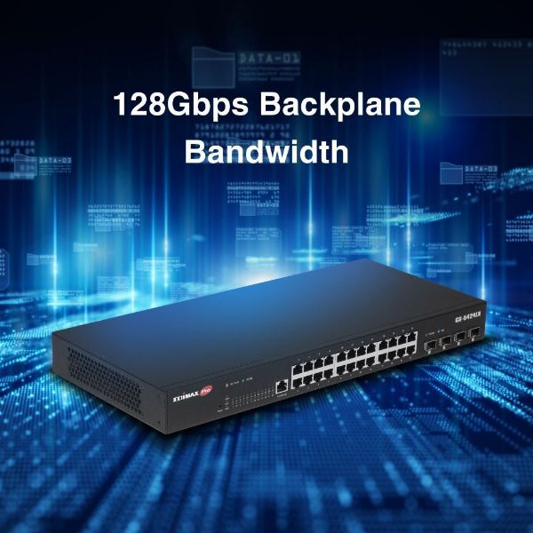 Picture of 28 Port Gigabit Web Smart Rack-mount Switch.