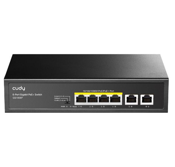 Picture of 6-Port Gigabit Unmanaged PoE+ 65W Desktop Switch Metal Case 4x GbE w/ 802.3at/af