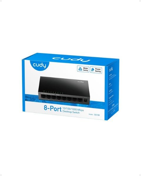 Picture of 8-Port Gigabit Unmanaged Desktop Switch in Plastic Case 8x 10/100/1000M RJ45 Ports