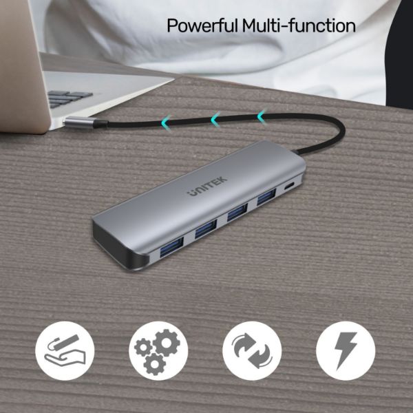 Picture of USB 3.1 4-in-1 Multi-Port Hub w/ USB-C Connector. 4x USB-A Ports + Micro-B
