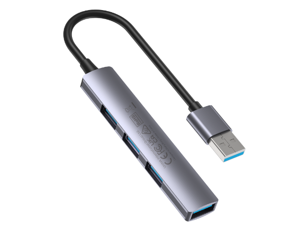 Picture of 4-in-1 USB Multi-port Ultra Slim Hub w/ USB-A Connector. 1x USB3.0 Port & 3x USB2.0