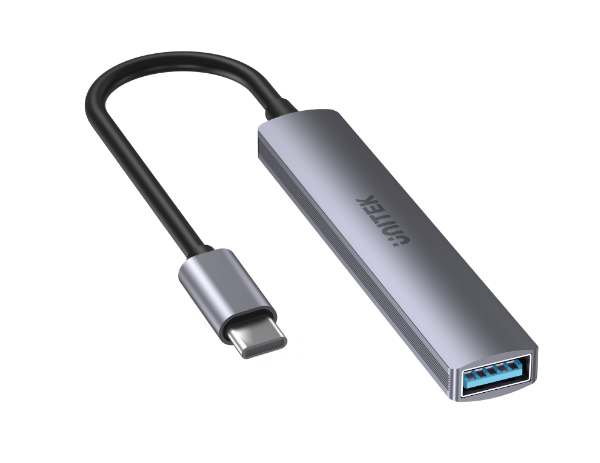 Picture of 4-in-1 USB Multi-port Ultra Slim Hub w/ USB-C Connector. 1x USB3.0 Port & 3x USB2.0