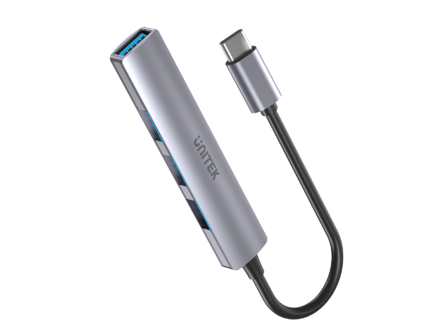 Picture of 4-in-1 USB Multi-port Ultra Slim Hub w/ USB-C Connector. 1x USB3.0 Port & 3x USB2.0