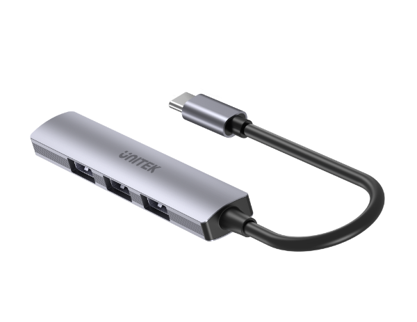 Picture of 4-in-1 USB Multi-port Ultra Slim Hub w/ USB-C Connector. 1x USB3.0 Port & 3x USB2.0